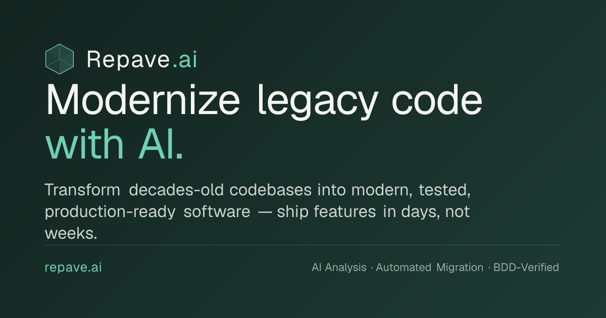 Repave.ai — Modernize Your Legacy Code with AI